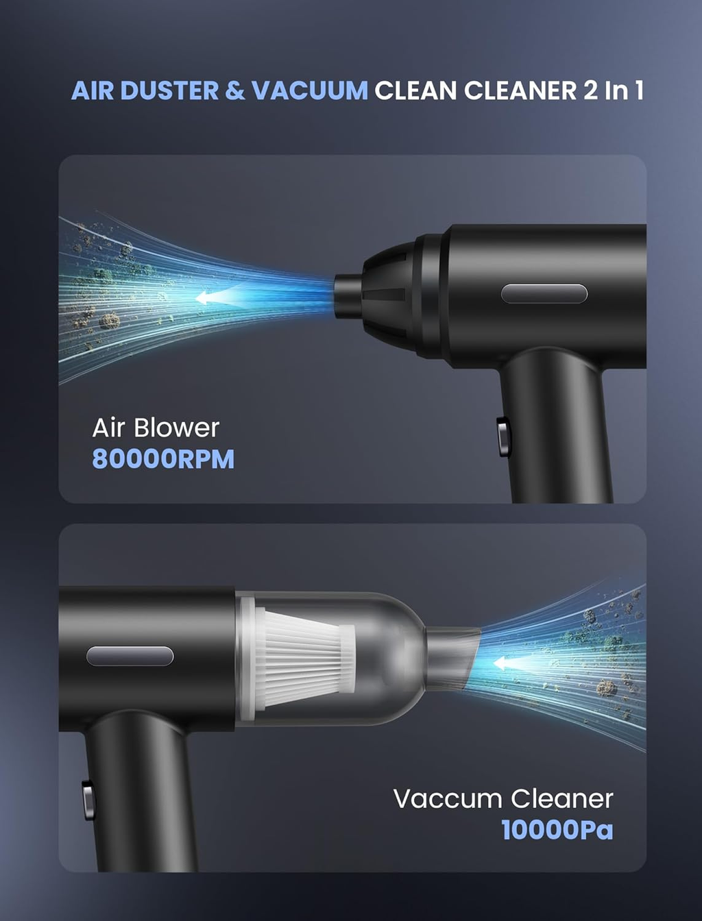 ''Powerful Air Duster for Easy Dust Cleaning''